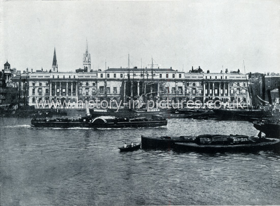 Custom House, from the River Thames, London. c.1890's.